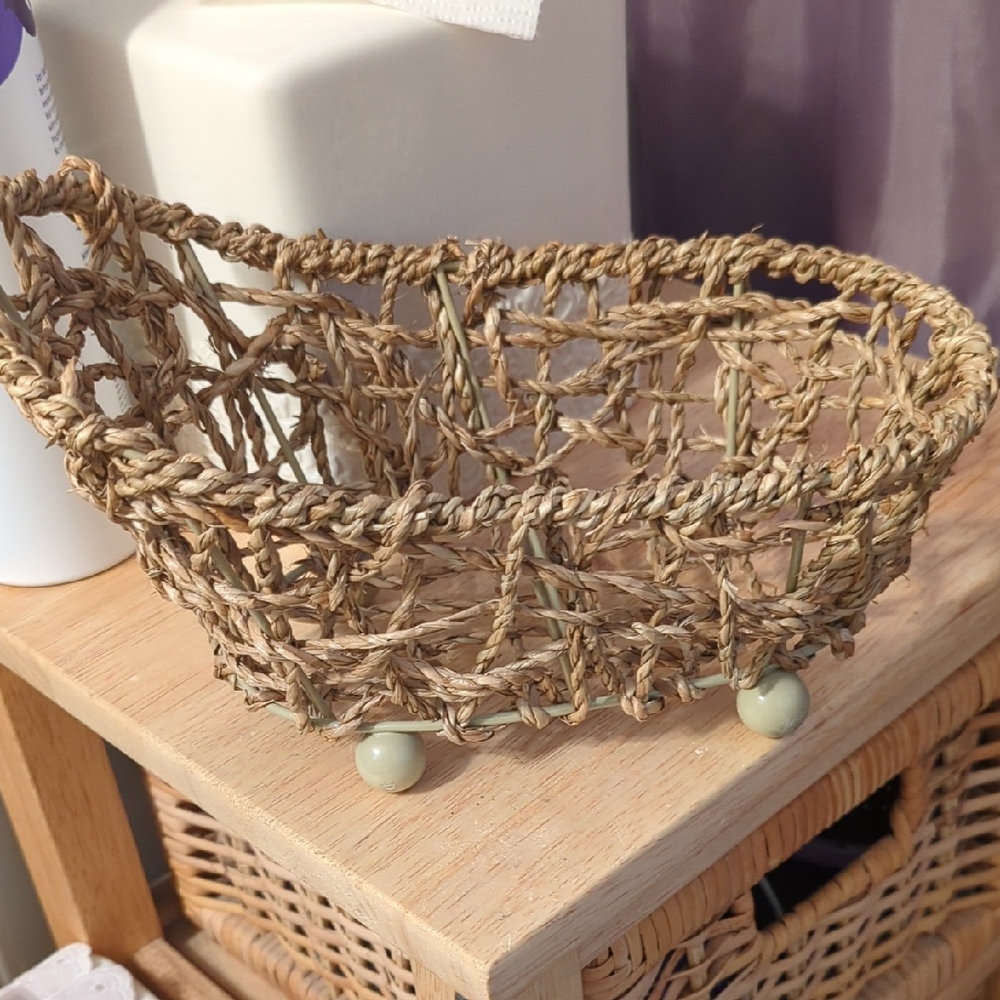 Woven Basket with Wheels